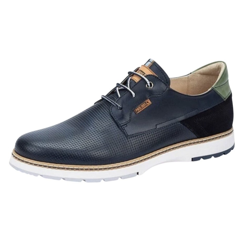 Pikolinos Mens 43 10 Olvera Blue Calfskin Leather Lace Up Oxford Shoes